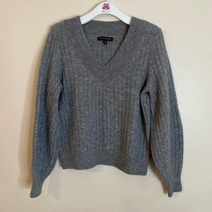 Banana Republic Wool blend Charcoal V-Neck Sweater
